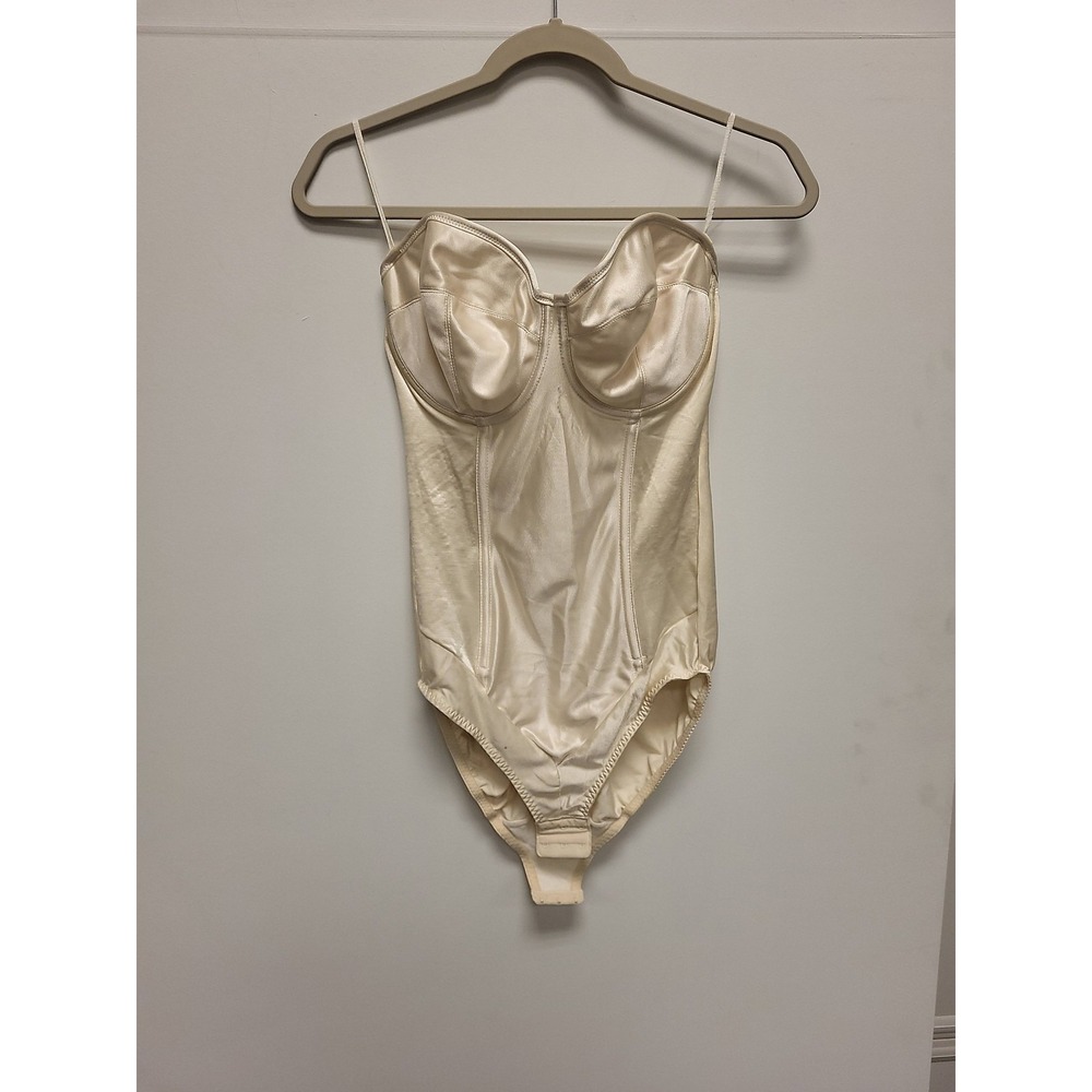 Simone‎ Minimizer Bodysuit 40C Ivory Lingerie Shapewear Womens Underwear Corset